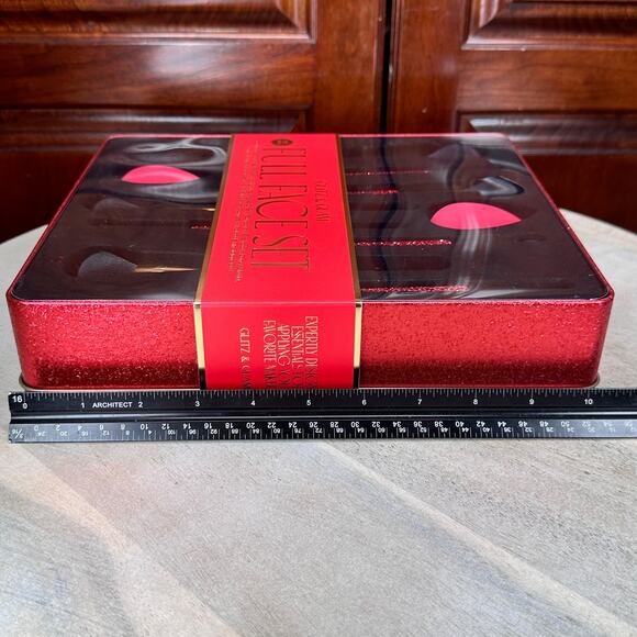 Glitz & Glam 11-Piece Full Face Brush Set Red Rhinestone Handles + Sponges NEW - Picture 16 of 16